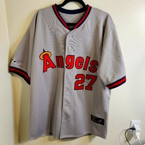 NWT Angels Mike Trout Majestic Throwback Jersey Cooperstown Collection M…